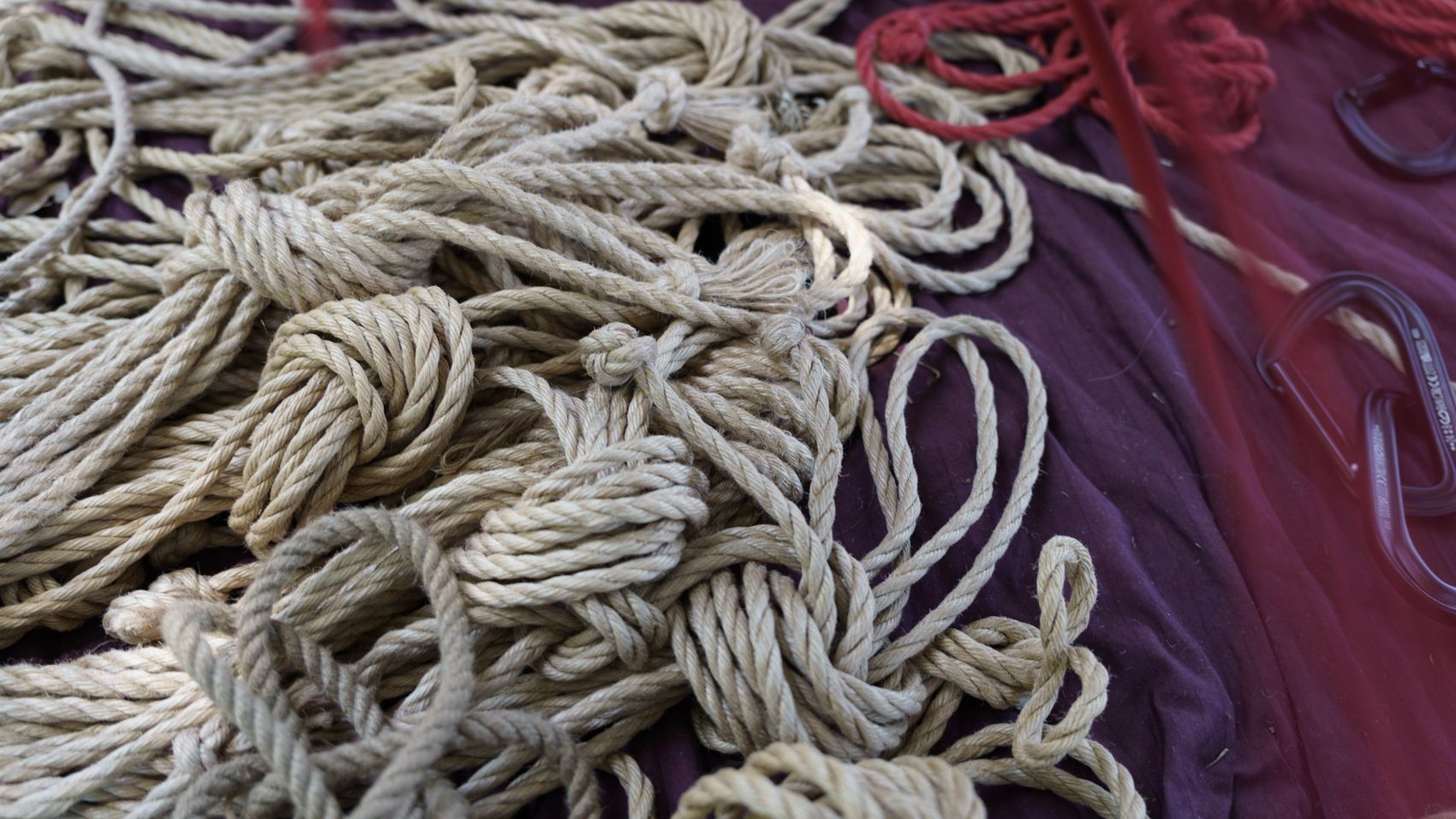 Coils of jute and red rope